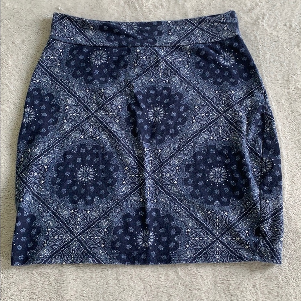 Charlotte Russe paisley bodycon mini skirt